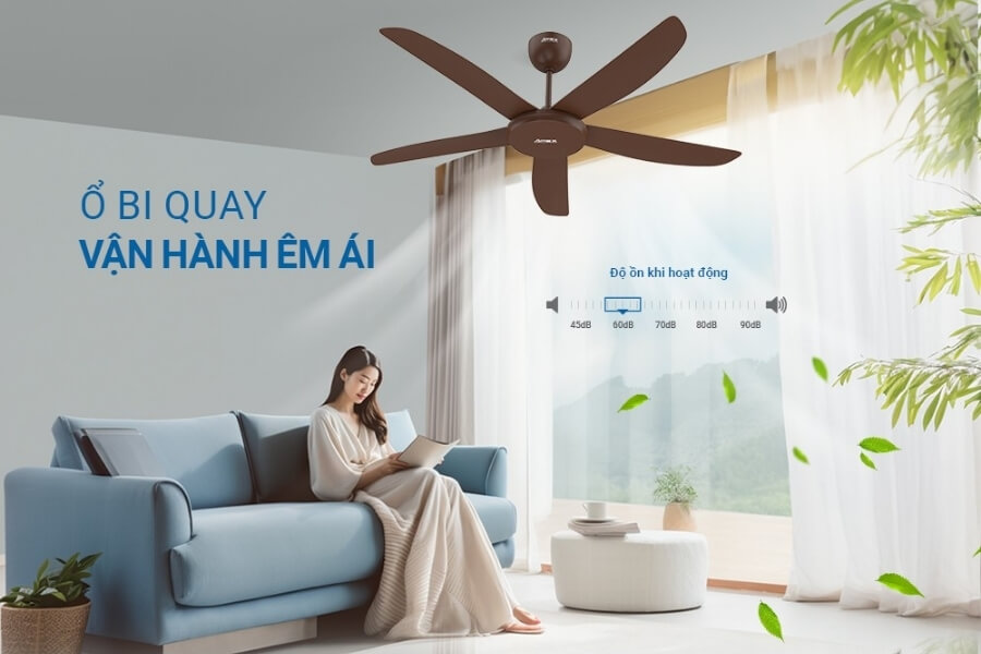 Quạt trần Sunhouse APF7665B thiết kế màu nâu sang trọng, 5 cánh 3D, vận hành êm ái Quạt trần Sunhouse APF7665B thiết kế màu nâu sang trọng, 5 cánh 3D, vận hành êm ái