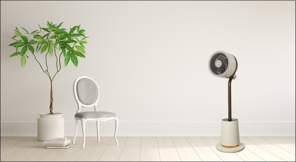 Quạt tuần hoàn FUJIHOME 3 cánh CFR01PRO-VOICE giúp đẩy khối khí ấm tuần hoàn xuống dưới, làm ấm căn phòng đều đặn mà không tạo ra tiếng ồn