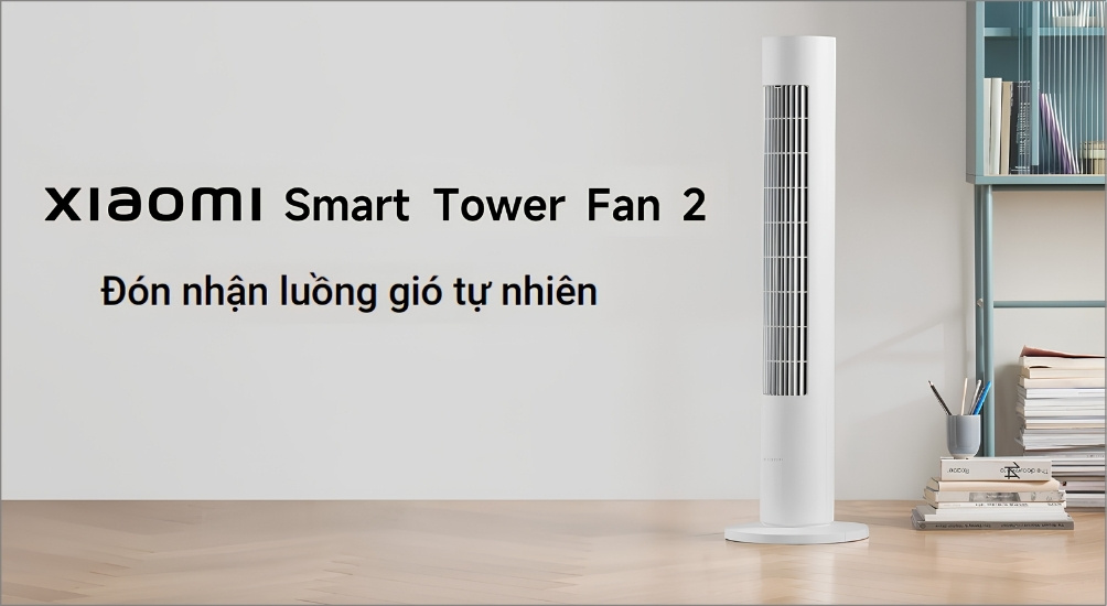 Quạt tháp Xiaomi Smart Tower Fan 2 EU 3 cánh BHR8846EU với thiết kế thanh mảnh, tối giản giúp tiết kiệm diện tích lắp đặt