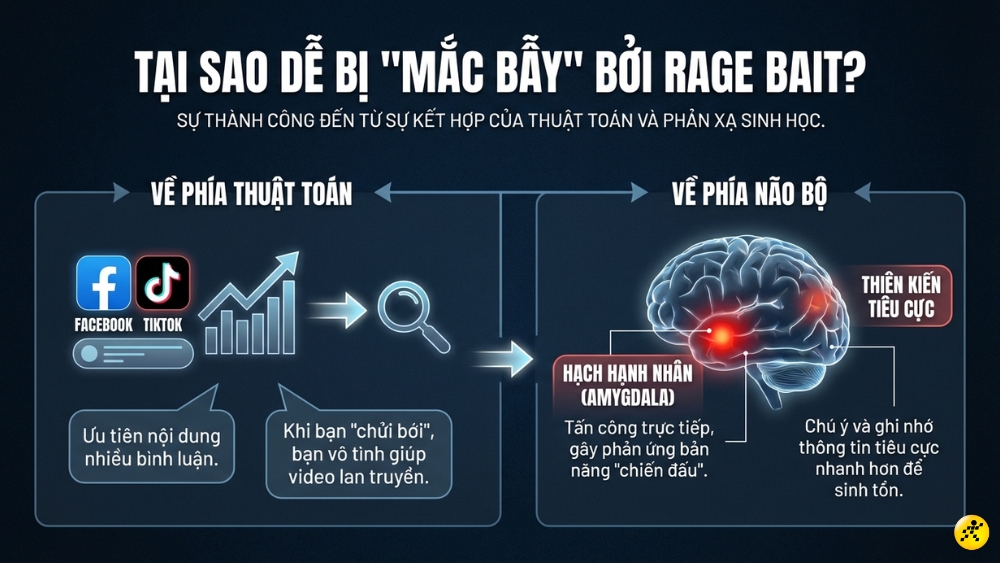 L&yacute; do dễ d&agrave;ng "d&iacute;nh bẫy" Rage bait