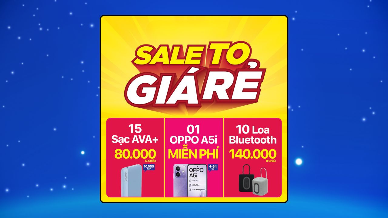 Dẫn Đầu Sale To Giá Rẻ: Note Lịch Săn Điện Thoại Oppo A5I Miễn Phí, Pin Sạc Dự Phòng Chỉ Từ 80K Dẫn Đầu Sale To Giá Rẻ: Note Lịch Săn Điện Thoại Oppo A5I Miễn Phí, Pin Sạc Dự Phòng Chỉ Từ 80K