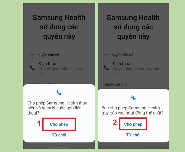 Nhấn Cho phép khi được hỏi