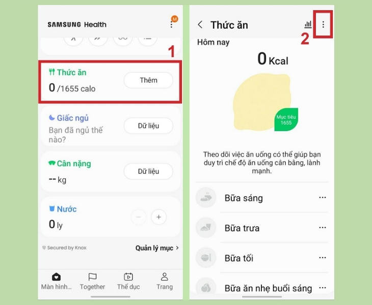 Chọn Đặt mục tiêu