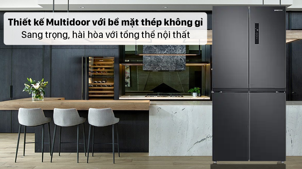Tủ lạnh Samsung Inverter 488 lít Multi Door RF48A4000B4/SV sang trọng