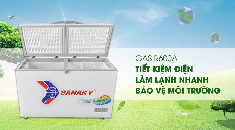 Tủ đông Sanaky 305 lít VH-4099A1 dàn lạnh ống đồng nguyên chất và gas R600a