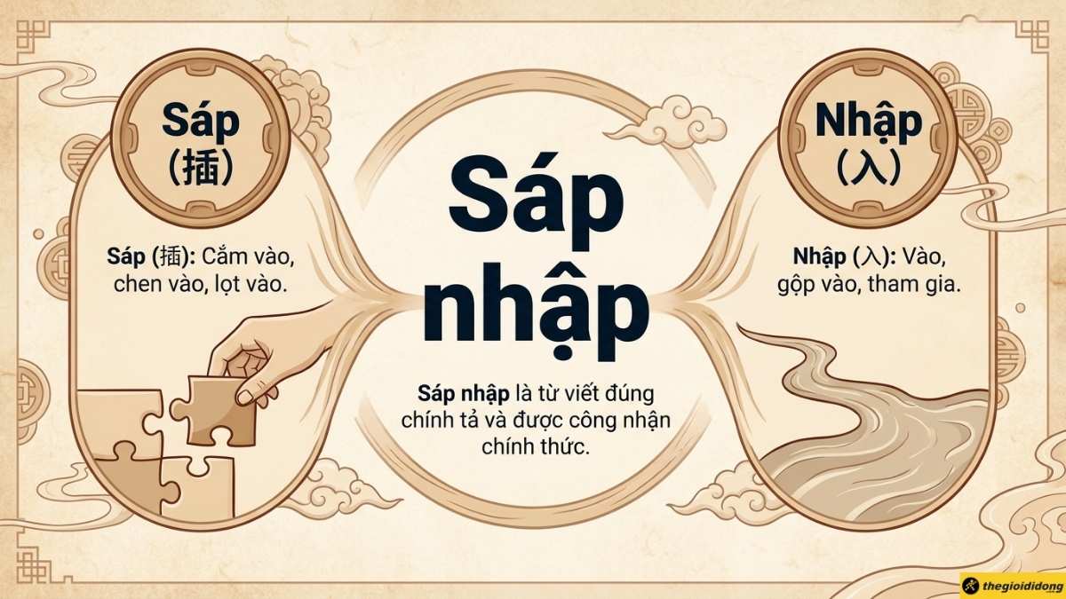 "S&aacute;p nhập" l&agrave; từ đ&uacute;ng ch&iacute;nh tả