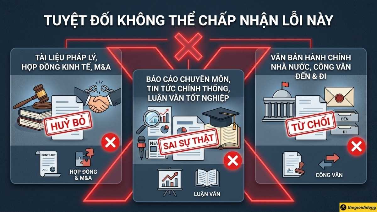 C&aacute;c trường hợp tuyệt đối kh&ocirc;ng được viết sai