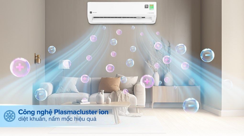 Điều hòa treo tường Sharp 12000 BTU AH-XP13CMW hệ thống lọc khí Plasmacluster Ion và Gas R32