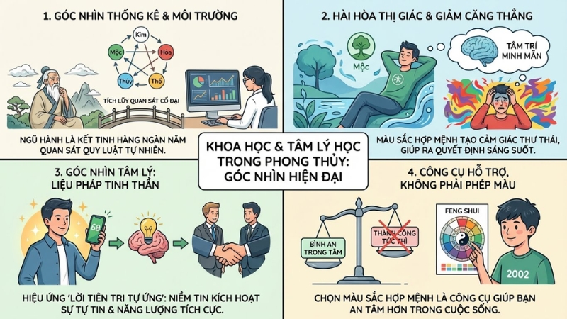 Việc chọn m&agrave;u hợp mệnh tương đồng với nguy&ecirc;n l&yacute; sự h&agrave;i h&ograve;a thị gi&aacute;c