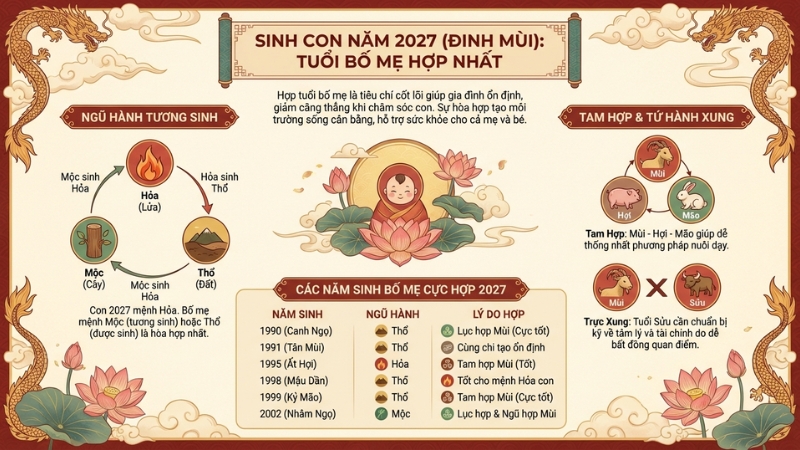 Sinh con năm 2027 hợp tuổi bố mẹ Sinh con năm 2027 hợp tuổi bố mẹ