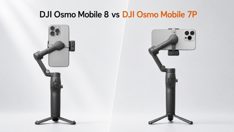 DJI Osmo Mobile 8 và 7P có thiết kế gần giống nhau DJI Osmo Mobile 8 và 7P có thiết kế gần giống nhau