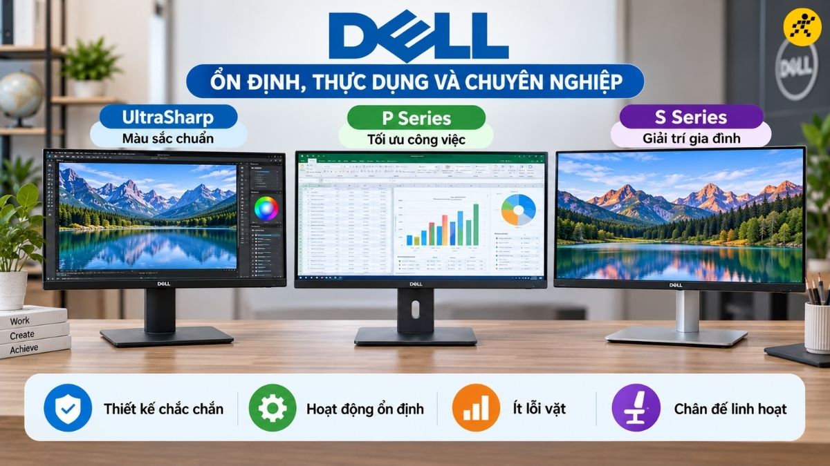 Lợi thế lớn nhất của Dell là thiết kế cực kỳ chắc chắn, độ ổn định cao Lợi thế lớn nhất của Dell là thiết kế cực kỳ chắc chắn, độ ổn định cao