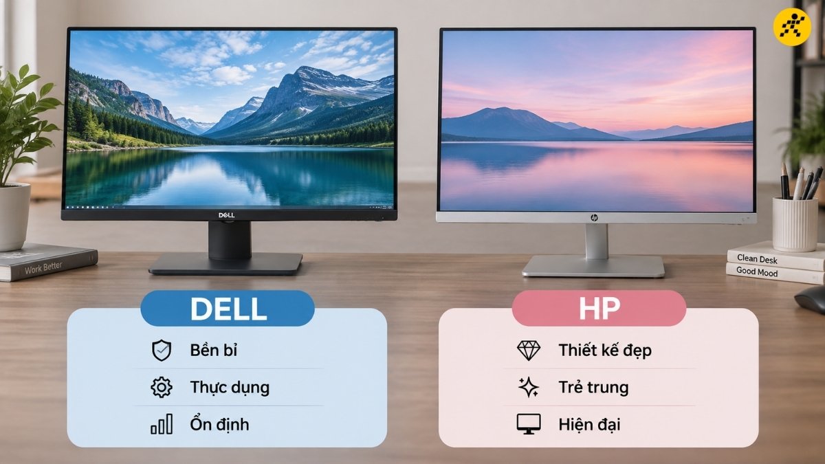 Sự khác biệt giữa màn hình Dell và HP Sự khác biệt giữa màn hình Dell và HP
