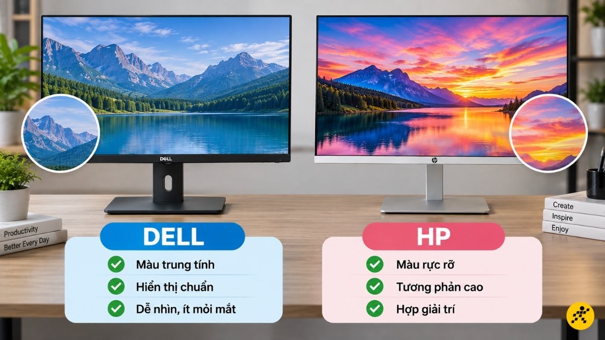 Cả hai hãng đều sử dụng tấm nền chất lượng cao Cả hai hãng đều sử dụng tấm nền chất lượng cao