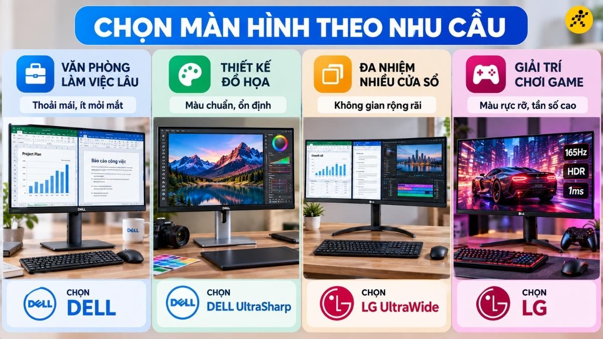 Tư vấn chọn m&agrave;n h&igrave;nh Dell hay LG