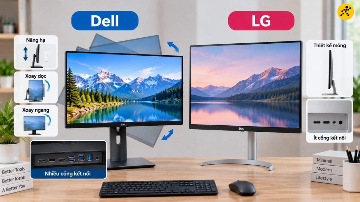 Dell t&iacute;ch hợp nhiều cổng kết nối thực dụng