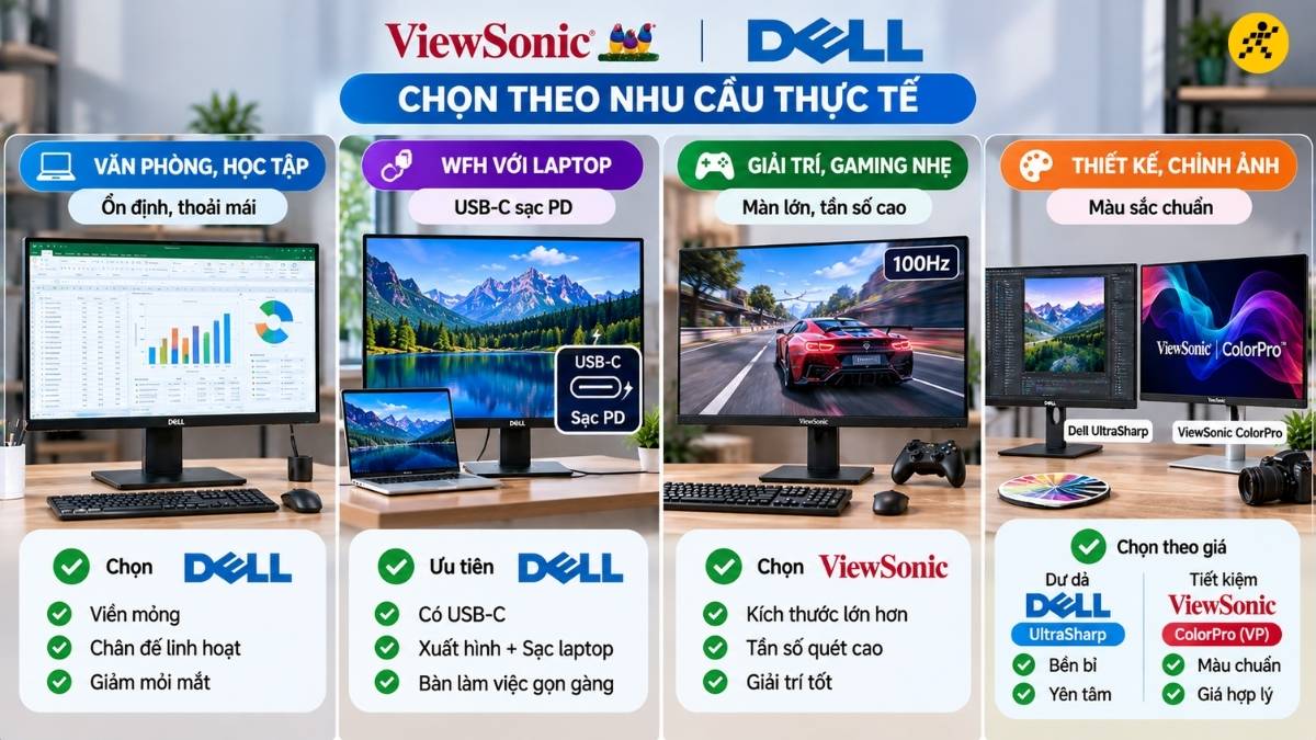 Chọn ViewSonic hay Dell theo nhu cầu Chọn ViewSonic hay Dell theo nhu cầu
