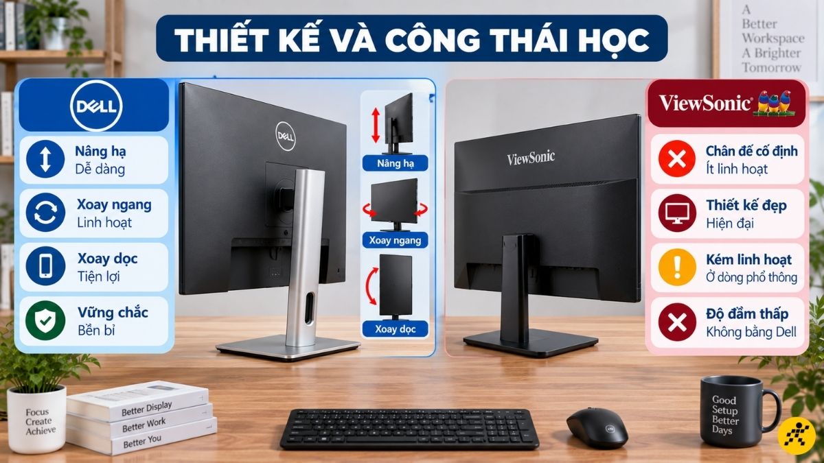 ViewSonic thường trang bị chân đế cố định ở các dòng phổ thông ViewSonic thường trang bị chân đế cố định ở các dòng phổ thông