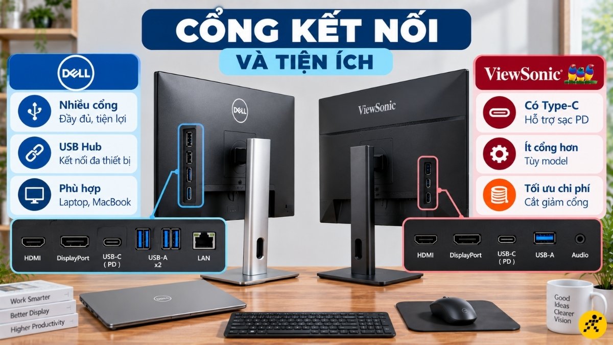 Dell chiếm ưu thế tuyệt đối ở phần cổng kết nối Dell chiếm ưu thế tuyệt đối ở phần cổng kết nối