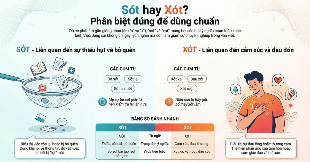 Phân biệt sót và xót