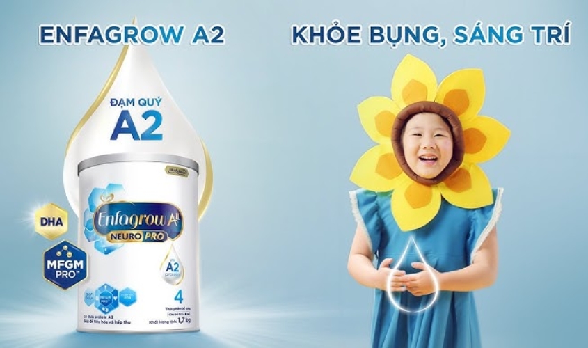 Enfa A2 giúp bé tiêu hóa dễ dàng, giảm đầy hơi, khó tiêu