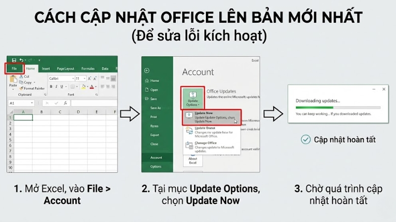 Cập nhật Office l&ecirc;n bản mới nhất