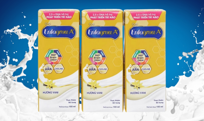 Lốc 3 hộp sữa pha sẵn Enfagrow A+ 360° Brain DHA+ hương vani 180 ml (từ 2 tuổi) Lốc 3 hộp sữa pha sẵn Enfagrow A+ 360° Brain DHA+ hương vani 180 ml (từ 2 tuổi)