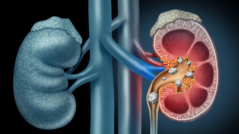 Sỏi thận có thể là nguyên nhân gây suy thận