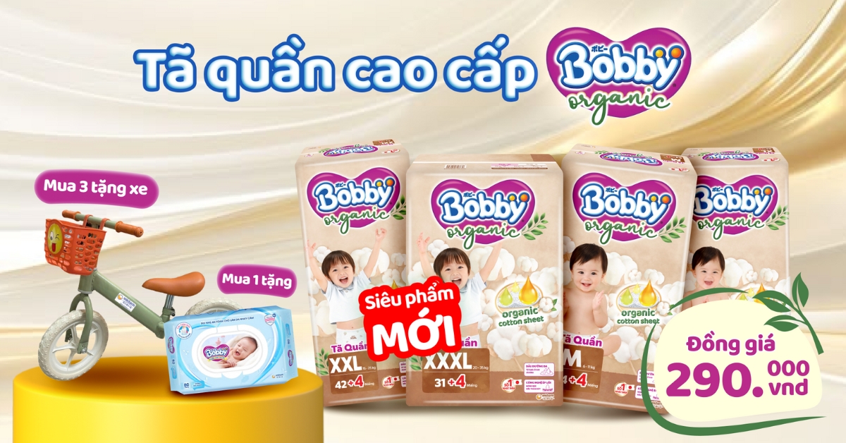 Tã quần Bobby Organic đồng giá 290K