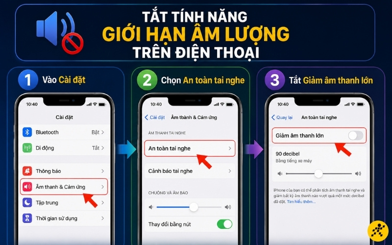 Tắt t&iacute;nh năng giới hạn &acirc;m lượng tr&ecirc;n iPhone