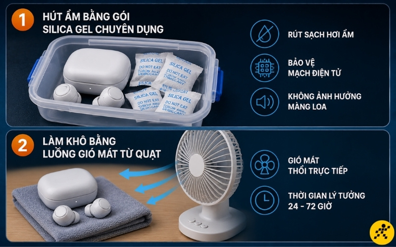 Các cách làm khô tai nghe Bluetooth an toàn tại nhà Các cách làm khô tai nghe Bluetooth an toàn tại nhà