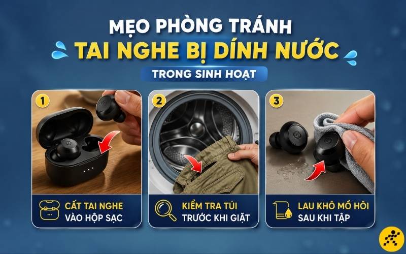 Mẹo phòng tránh tai nghe bị dính nước trong sinh hoạt Mẹo phòng tránh tai nghe bị dính nước trong sinh hoạt