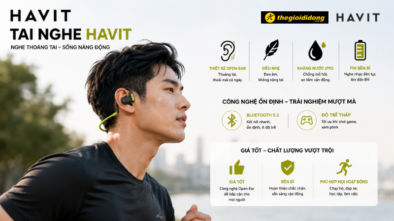 Tai nghe dẫn truyền khí HAVIT Tai nghe dẫn truyền khí HAVIT