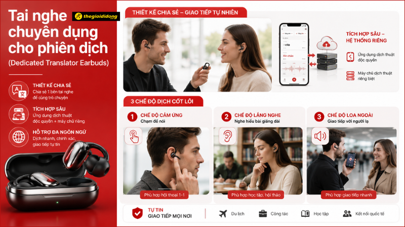 Tai nghe chuyên dụng cho phiên dịch (Dedicated Translator Earbuds) Tai nghe chuyên dụng cho phiên dịch (Dedicated Translator Earbuds)