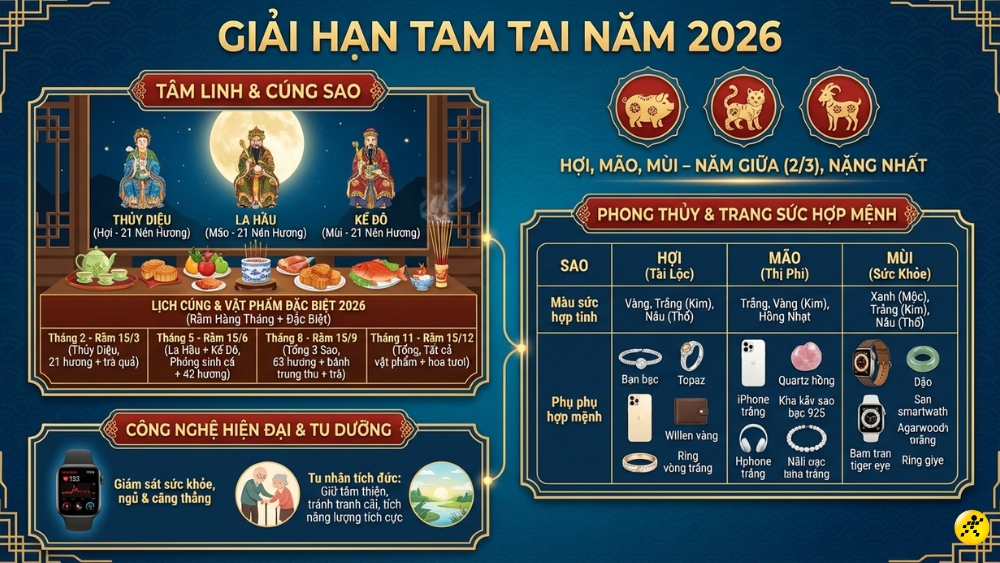 C&aacute;ch h&oacute;a giải hạn Tam tai hiệu quả năm 2026