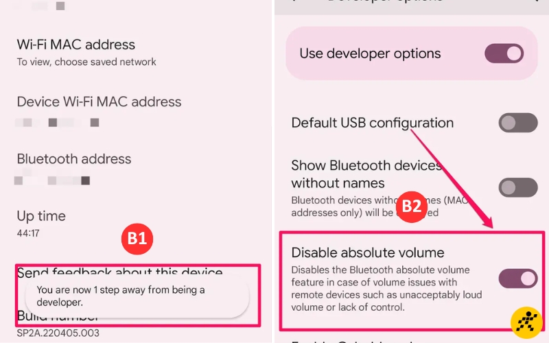 Tách biệt âm lượng trên thiết bị Android trong Developer Option Tách biệt âm lượng trên thiết bị Android trong Developer Option