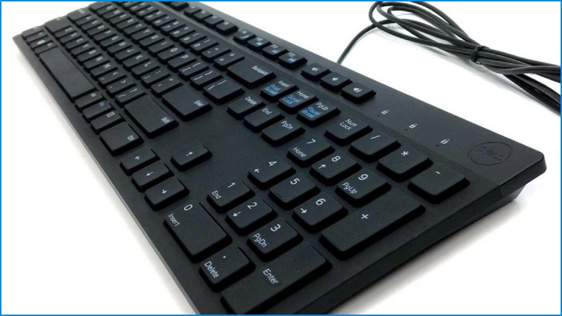 Dell KB216 sở hữu phong d&aacute;ng ph&iacute;m thấp hiện đại