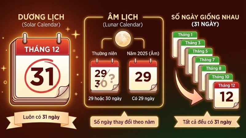Th&aacute;ng 12/2025 c&oacute; 31 ng&agrave;y theo dương lịch