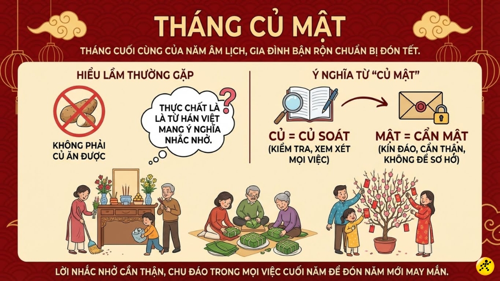 Th&aacute;ng củ mật l&agrave; t&ecirc;n gọi kh&aacute;c của th&aacute;ng Chạp (th&aacute;ng 12 &Acirc;m lịch)