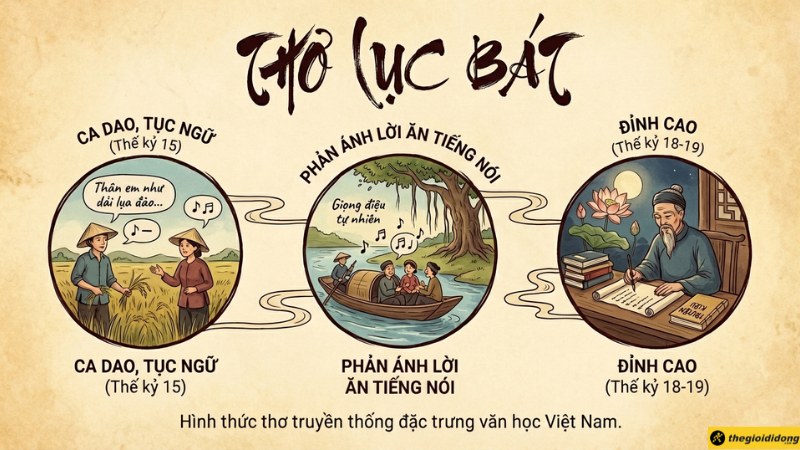 Thơ lục b&aacute;t l&agrave; thể thơ truyền thống của văn học Việt Nam