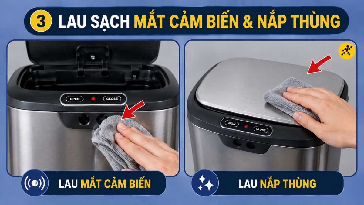 Lau sạch mắt cảm biến và nắp Lau sạch mắt cảm biến và nắp