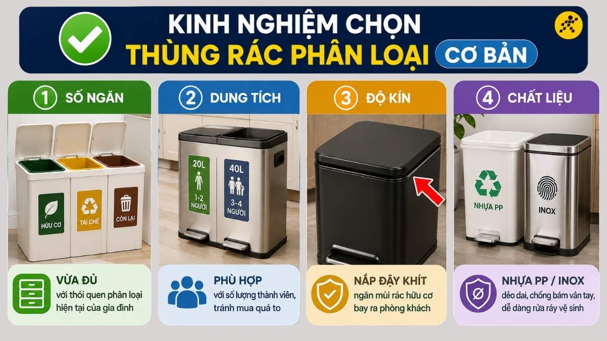 Kinh nghiệm chọn thùng rác phân loại Kinh nghiệm chọn thùng rác phân loại