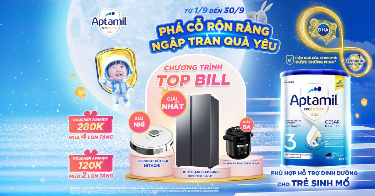 Tích luỹ hoá đơn sữa Aptamil Kids 3