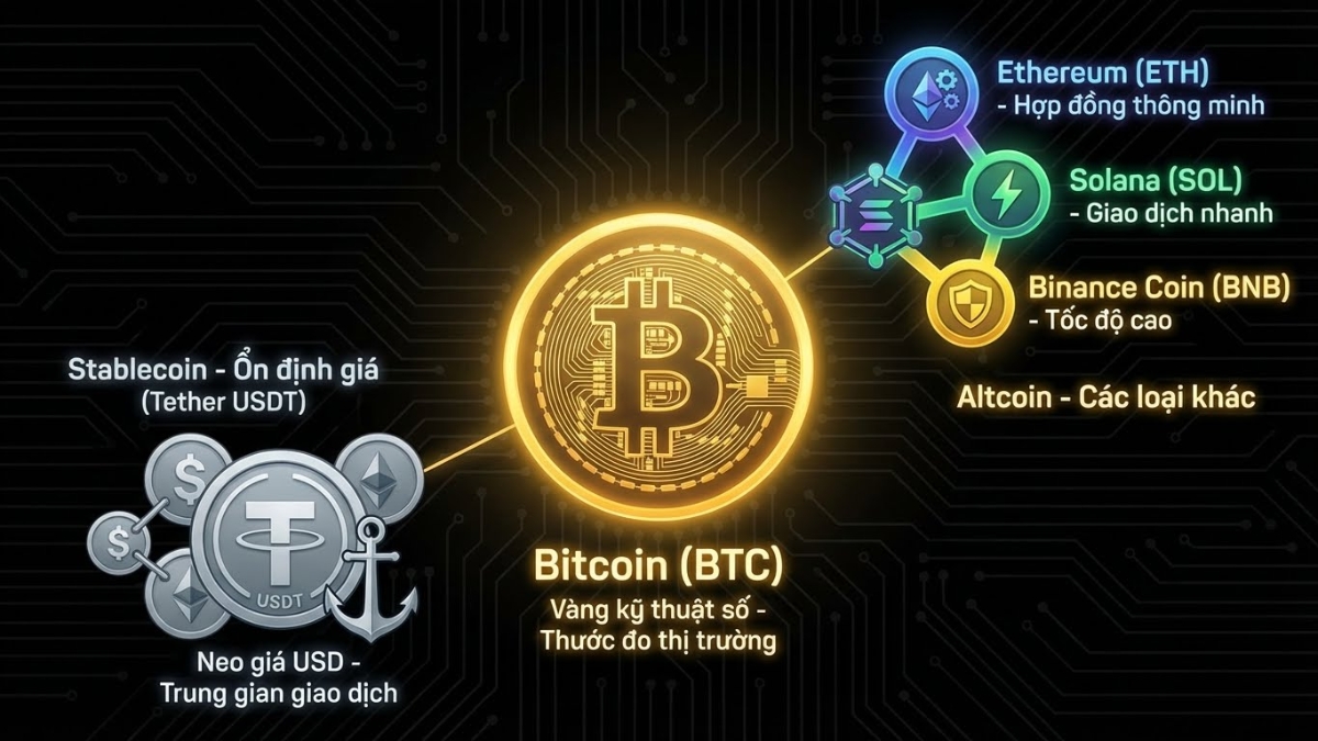 Các loại tiền ảo phổ biến Các loại tiền ảo phổ biến