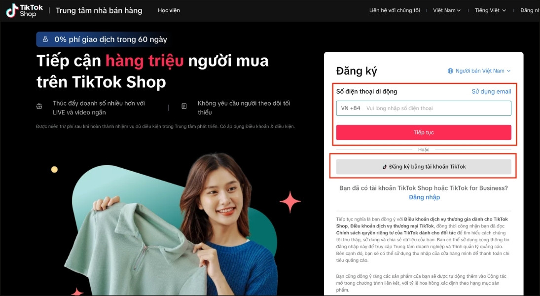 Tiến hành đăng ký tài khoản bằng email hoặc liên kết trực tiếp với tài khoản tiktok Tiến hành đăng ký tài khoản bằng email hoặc liên kết trực tiếp với tài khoản tiktok