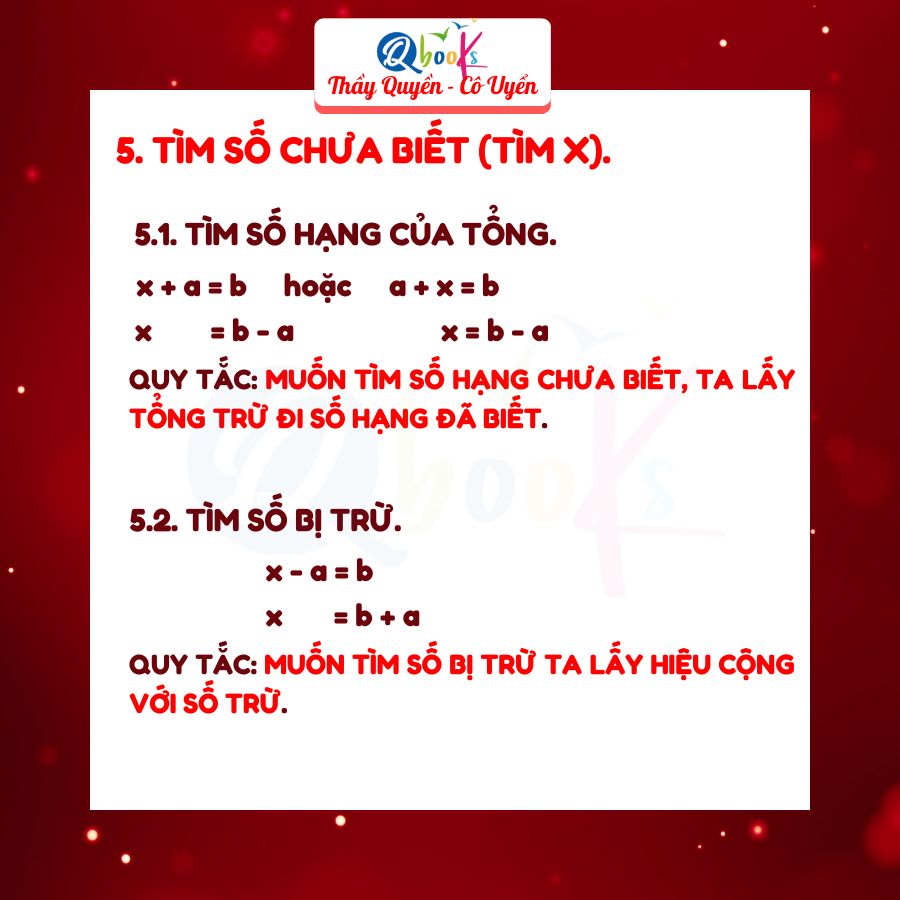 Phương pháp làm bài tìm X lớp 3