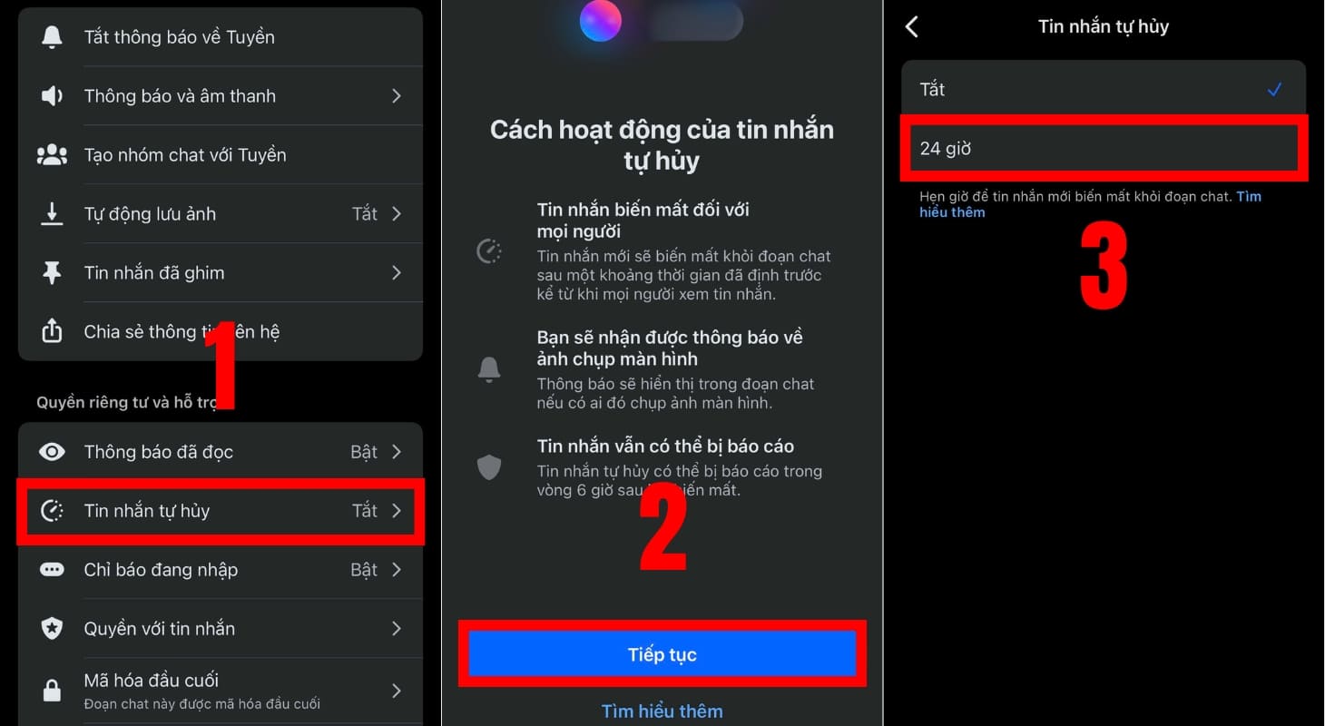 Cách kích hoạt tin nhắn tự hủy Messenger sau 24 giờ