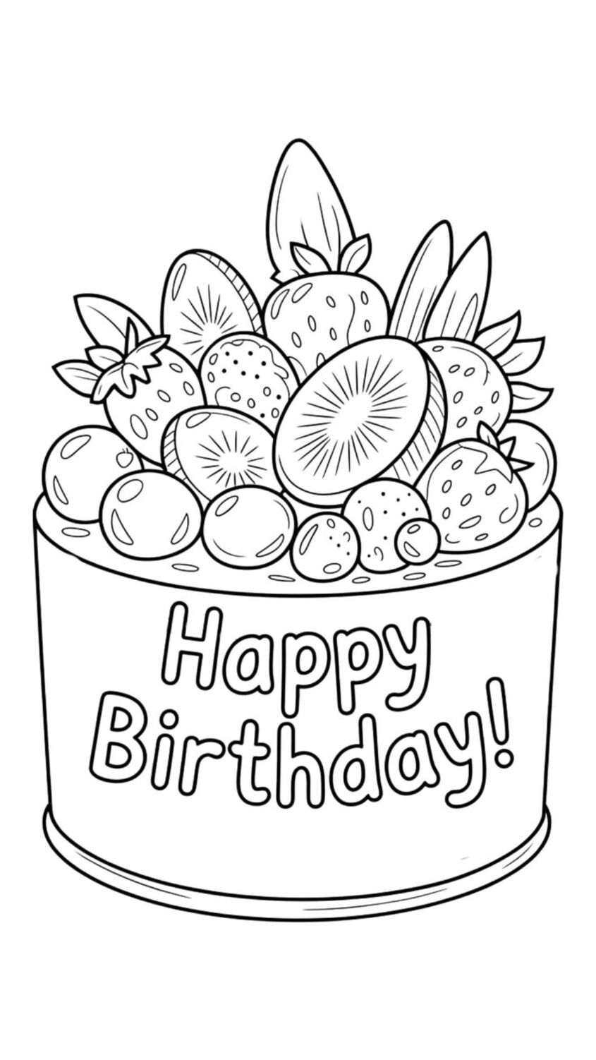 Tô màu bánh sinh nhật 1