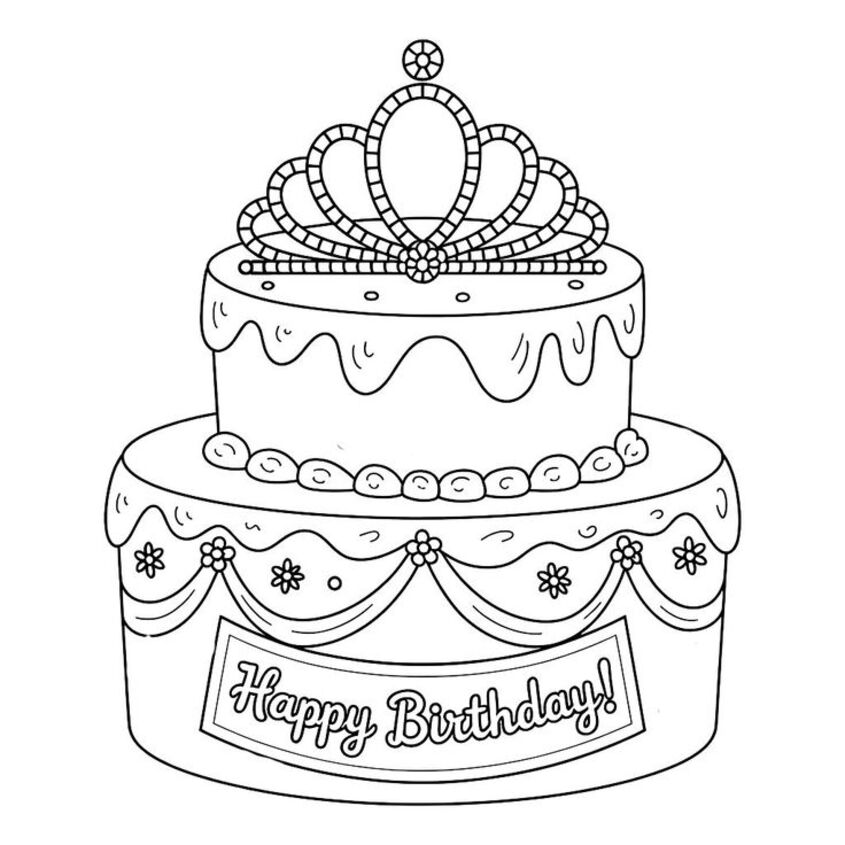 Tô màu bánh sinh nhật 2