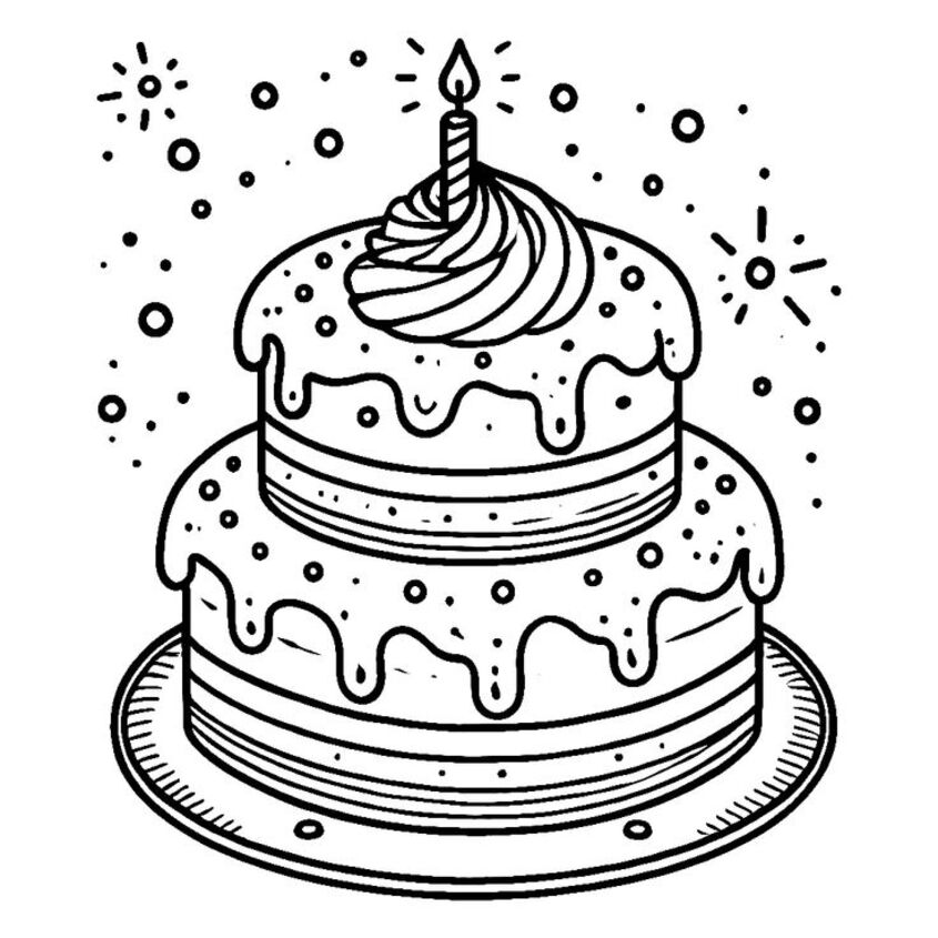Tô màu bánh sinh nhật 5